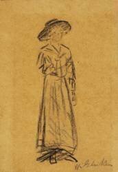 Femme avec un chapeau à larges bords (William James Glackens) - Muzeo.com