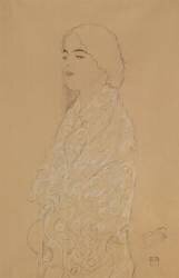 Femme avec un châle blanc (Gustav Klimt) - Muzeo.com