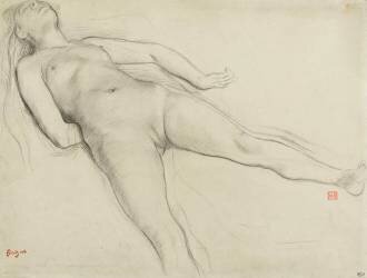 Femme nue, couchée sur le dos (Edgar Degas) - Muzeo.com