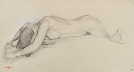 Femme nue couchée sur le ventre (Edgar Degas) - Muzeo.com
