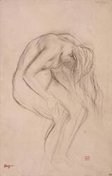 Femme nue, échevelée, penchée en avant à droite (Edgar Degas) - Muzeo.com