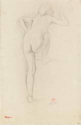 Femme nue vue de dos, montant dans un char (Edgar Degas) - Muzeo.com