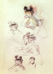 Feuille de travail avec sept chiffres (Auguste Renoir) - Muzeo.com