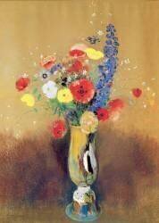 Fleurs Sauvages dans un Vase à Long Col (Odilon Redon) - Muzeo.com