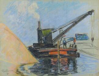 Grue sur la Seine (Armand Guillaumin) - Muzeo.com