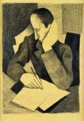 Homme écrivant : Etude pour Paludes (Roger de La Fresnaye) - Muzeo.com