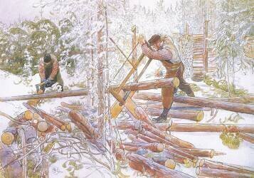 Ils ont ensuite été coupés en longueurs uniformes (Carl Larsson) - Muzeo.com