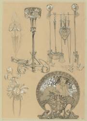 Instruments for the fireplace (Alfons Mucha) - Muzeo.com
