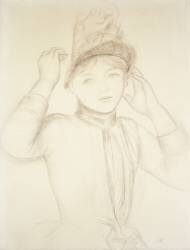 Jeune femme arrangeant son chapeau (Auguste Renoir) - Muzeo.com