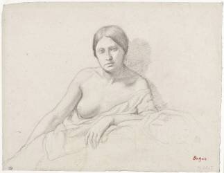 Jeune femme, demi nue, accoudée (Edgar Degas) - Muzeo.com