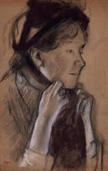 Jeune femme nouant les rubans de son chapeau (Mary Cassatt) (Edgar Degas) - Muzeo.com