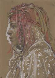 Jeune fille arabe, vue en buste (Etienne Dinet) - Muzeo.com