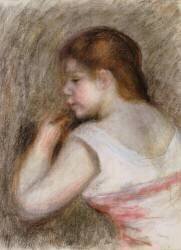 Jeune fille de profil à gauche dit aussi Tête de Jeune fille (Auguste Renoir) - Muzeo.com