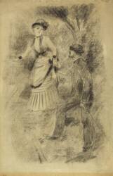La descente du sommet : Jean Martin stabilise Hélène (Auguste Renoir) - Muzeo.com