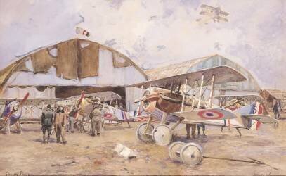 L'Aérodrome (François Flameng) - Muzeo.com