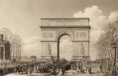 Le Cortège Impérial quitte l'Arc de Triomphe (Louis-Pierre Baltard de la...) - Muzeo.com