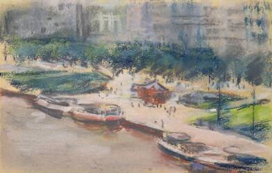 Le débarcadère de Jungfernstieg (Max Liebermann) - Muzeo.com