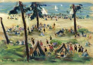 Le plaisir de la baignade à Wannsee (Paul Paeschke) - Muzeo.com