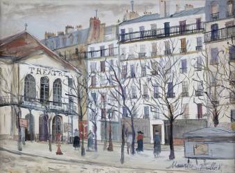 Le théâtre de l'Atelier ou Le théâtre Montmartre (Maurice Utrillo) - Muzeo.com