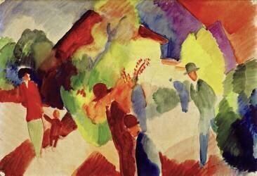 Les gens qui se promènent dans le parc (August Macke) - Muzeo.com