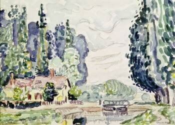 Les peupliers bleus (Paul Signac) - Muzeo.com