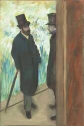 Ludovic Halévy et Albert Boulanger-Cavé dans les coulisses de l'Opéra (Edgar Degas) - Muzeo.com