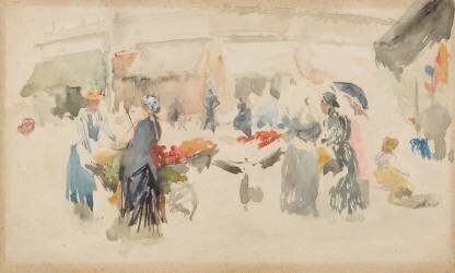 Marché aux fleurs : Dieppe (James Abbott McNeill Whistler) - Muzeo.com