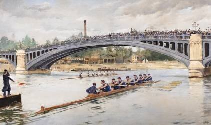 Match annuel entre la Société nautique de la Marne et le Rowing Club, vers 1883 (Ferdinand Joseph Gueldry) - Muzeo.com