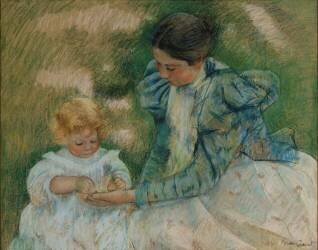 Mère jouant avec Enfant (Mary Cassatt) - Muzeo.com