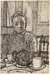 Mme Mounter à la table du petit déjeuner (Harold Gilman) - Muzeo.com
