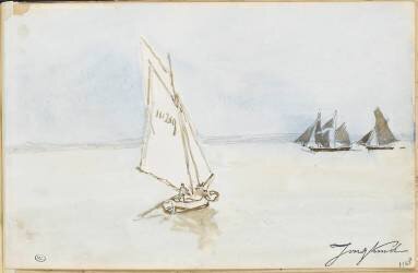 Navires à voiles en pleine mer (Johan Barthold Jongkind) - Muzeo.com