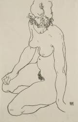 Seated female nude (Egon Schiele) - Muzeo.com