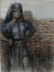 Ouvrière, les mains sur les hanches (Théophile Alexandre Steinlen) - Muzeo.com