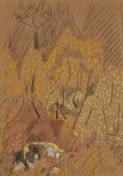 Paysage d'automne avec roche noire et blanche (Paul Serusier) - Muzeo.com