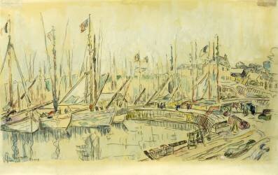 Péniches sur la Seine (Maximilien Luce) - Muzeo.com