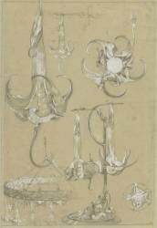 Planche pour les documents décoratifs lampes-fleurs, et suspension (Alfons Mucha) - Muzeo.com