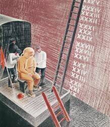 Plongeur se préparant à la descente (Eric Ravilious) - Muzeo.com