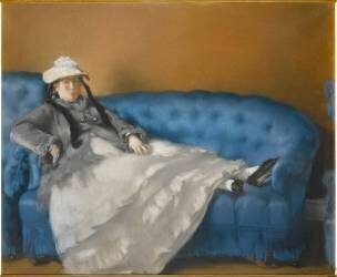 Portrait de madame Edouard Manet sur un canapé bleu (Edouard Manet) - Muzeo.com