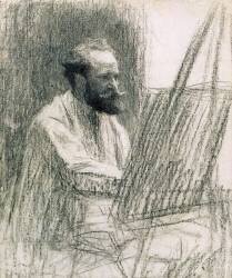 Portrait d'Edouard Manet à son chevalet (Léon Lhermitte) - Muzeo.com