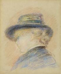 Profil d'une jeune femme au chapeau bleu (Auguste Renoir) - Muzeo.com