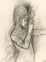Etude pour Salomé dansant devant Hérode - Profil (Gustave Moreau) - Muzeo.com