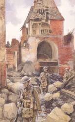 Soldats britanniques dans les ruines de Péronne (François Flameng) - Muzeo.com