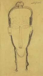 Tête de cariatide dans une robe de tête (Amedeo Modigliani) - Muzeo.com