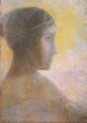 Tête d'une jeune femme de profil (Odilon Redon) - Muzeo.com