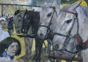 Tramway à cheval sur le barrage d'Amsterdam (George Hendrik Breitner) - Muzeo.com