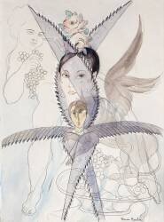 Transparence, tête et cheval ailé (Francis Picabia) - Muzeo.com