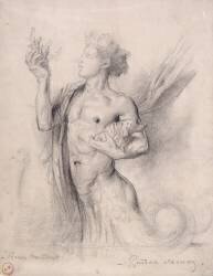 Vénus sortant de l'onde (génie marin pour) (Gustave Moreau) - Muzeo.com