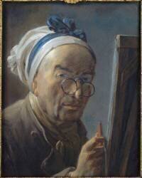 Autoportrait dit au chevalet (Jean Siméon Chardin) - Muzeo.com