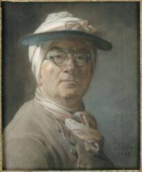 Autoportrait dit à l'abat-jour vert dit aussi L'homme à la visière (Jean Siméon Chardin) - Muzeo.com