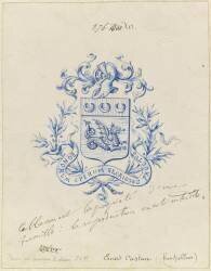 Blason aux armes de la famille de M. Ernest Castan (Emile Gallé) - Muzeo.com